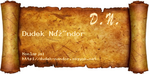 Dudek Nándor névjegykártya