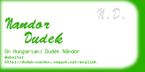 nandor dudek business card